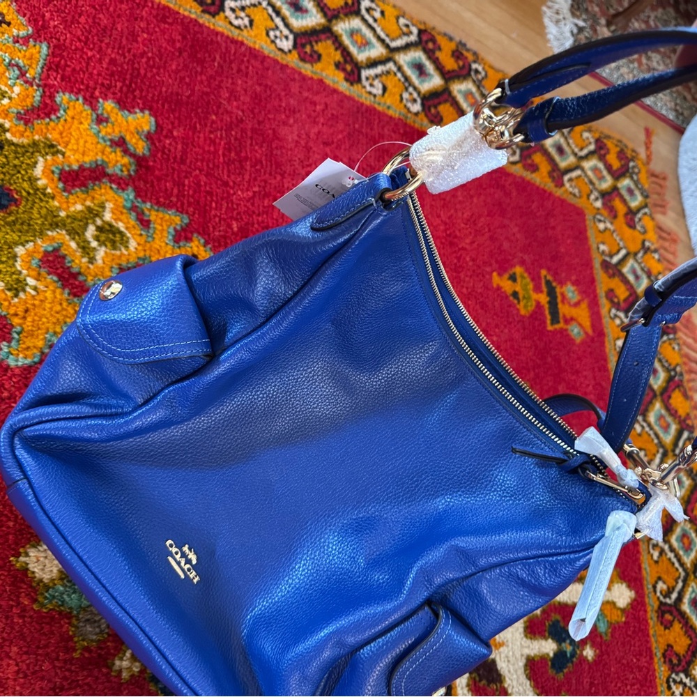 Coach Royal Blue Leather Shoulder Bag - Picture 2 of 6
